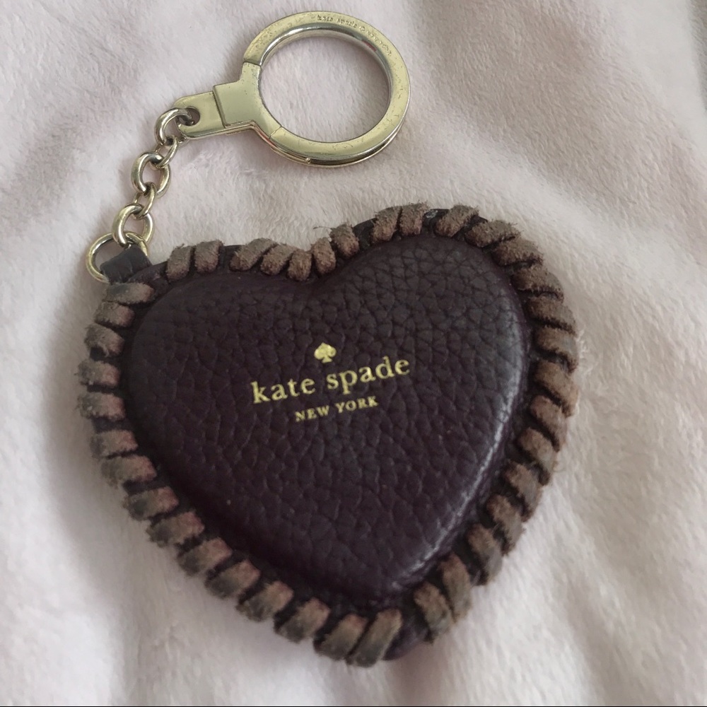 Kate Spade leather heart keychain
